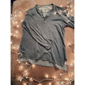 Gray open neck long sleeve